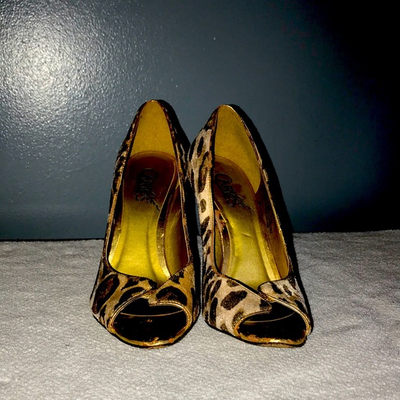 Carlos Santana Open Toe Pump Leopard Print Size 8 - Picture 1 of 4